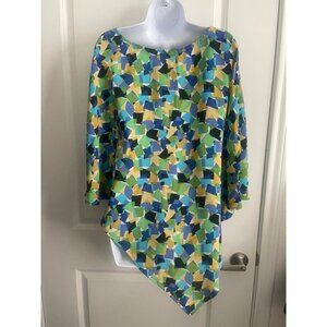 Geometric print Poncho Top